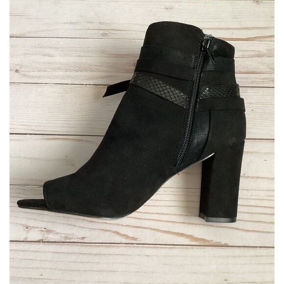 Madden NYC Bell Women’s Ankle Boots Black Open Toe Zipper Closure Size 8 - Picture 10 of 13